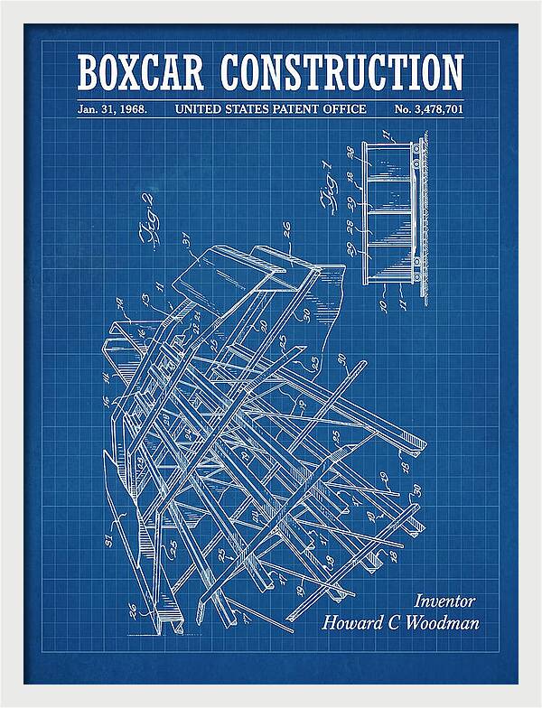 Boxcar Construction Blueprint Patent Us3478701