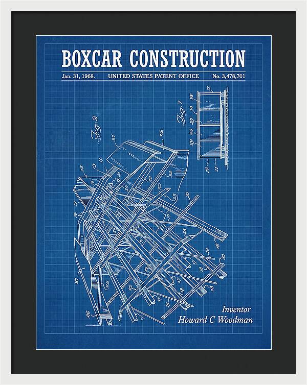 Boxcar Construction Blueprint Patent Us3478701