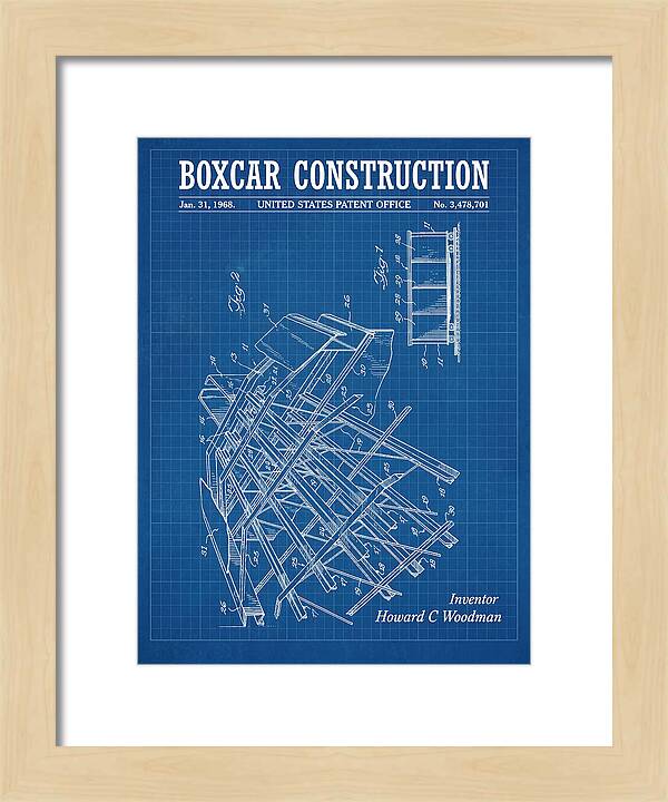 Boxcar Construction Blueprint Patent Us3478701