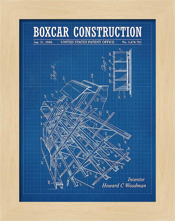Boxcar Construction Blueprint Patent Us3478701
