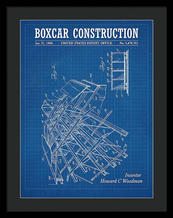 Boxcar Construction Blueprint Patent Us3478701