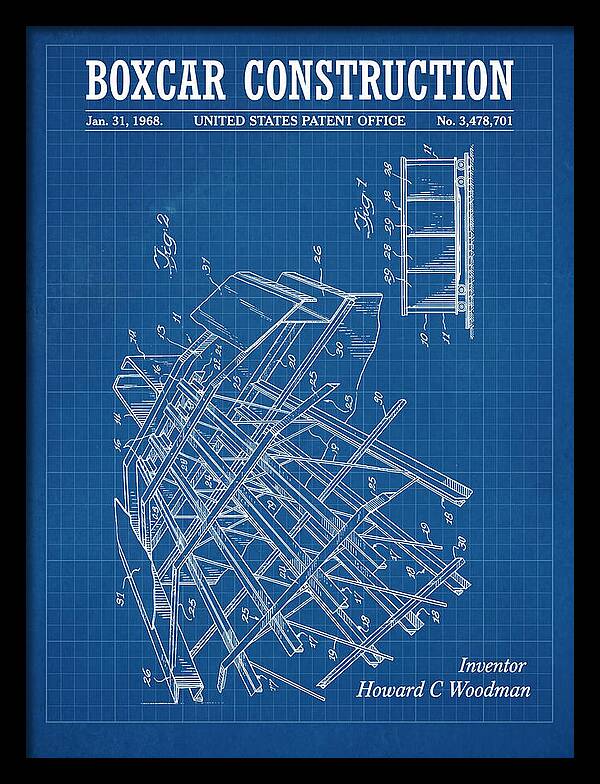 Boxcar Construction Blueprint Patent Us3478701