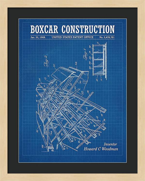Boxcar Construction Blueprint Patent Us3478701