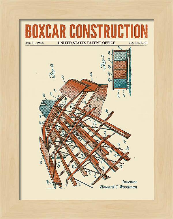 Boxcar Construction Retro Patent Us3478701