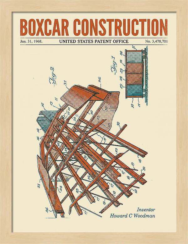 Boxcar Construction Retro Patent Us3478701
