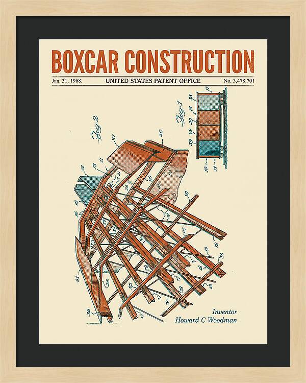 Boxcar Construction Retro Patent Us3478701