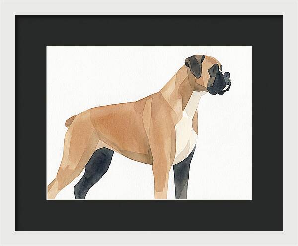 Boxer Dog Minimalist Portrait