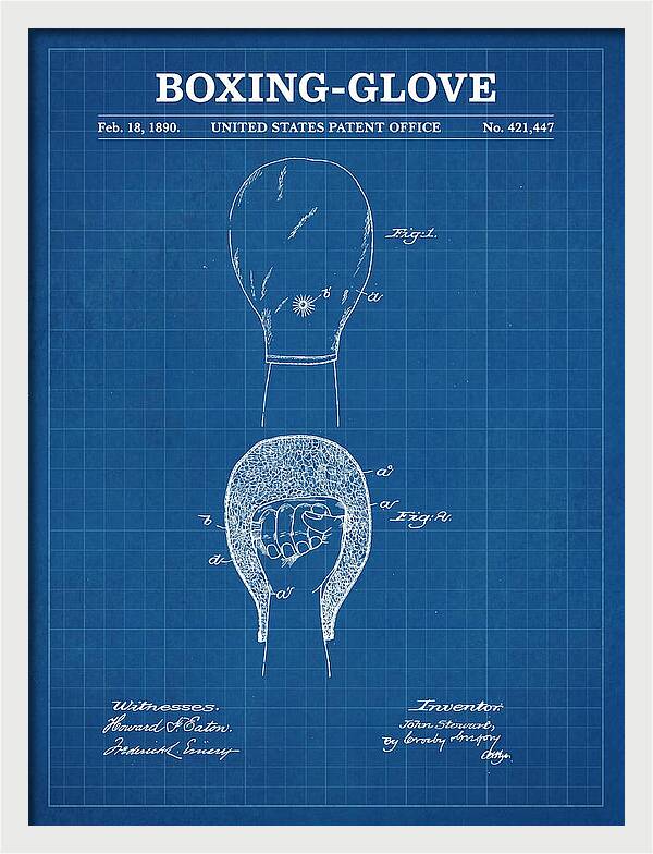 Boxing Glove Blueprint Patent Us421447a