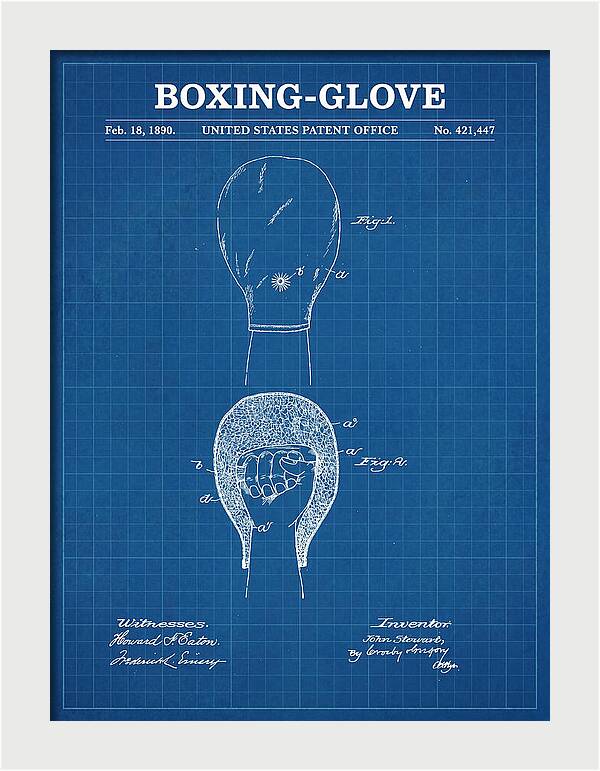Boxing Glove Blueprint Patent Us421447a
