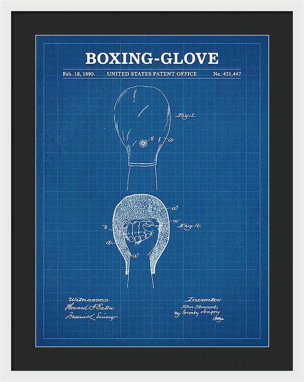 Boxing Glove Blueprint Patent Us421447a
