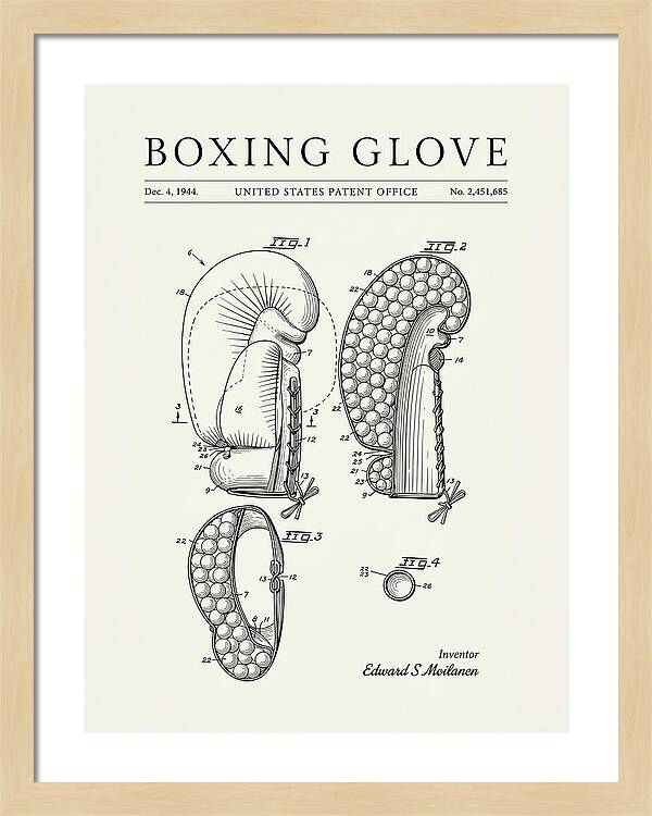 Boxing Glove Minimalist Patent Us2451685a