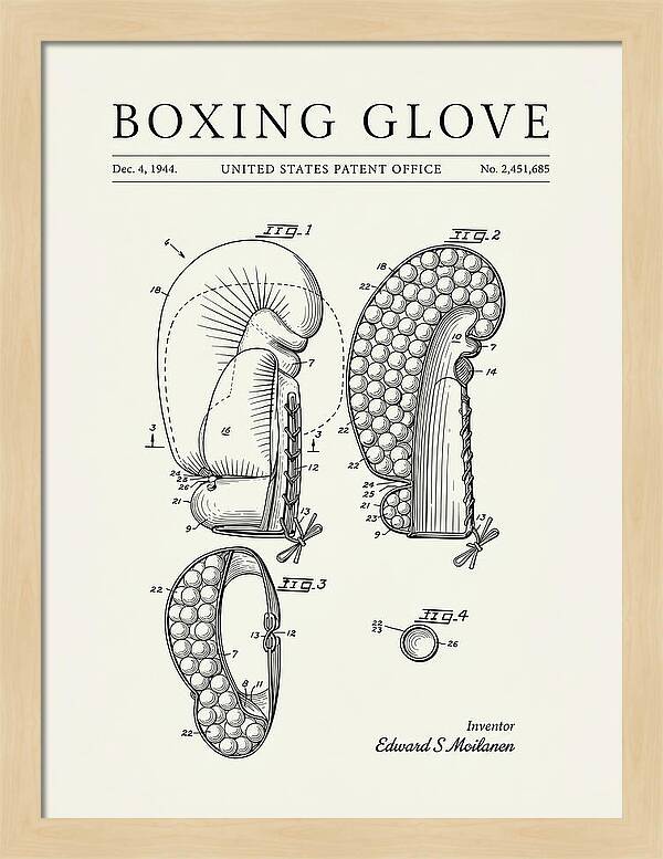 Boxing Glove Minimalist Patent Us2451685a