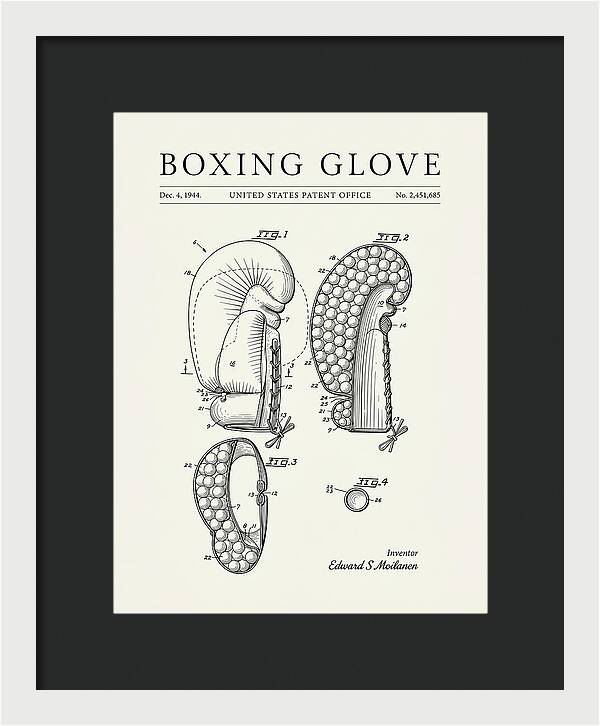 Boxing Glove Minimalist Patent Us2451685a