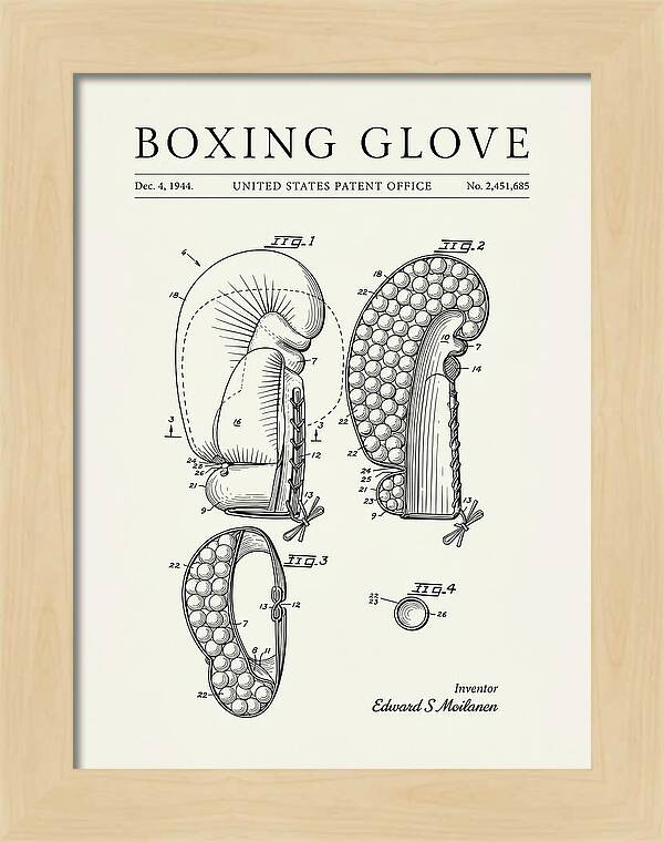 Boxing Glove Minimalist Patent Us2451685a