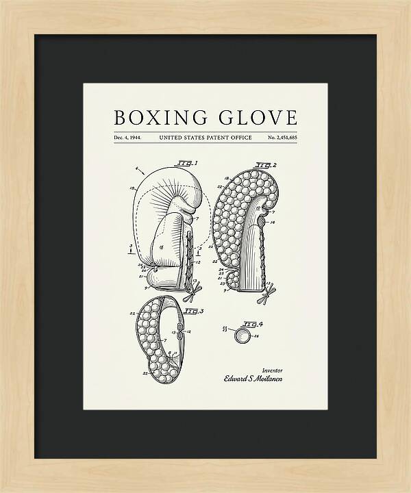 Boxing Glove Minimalist Patent Us2451685a