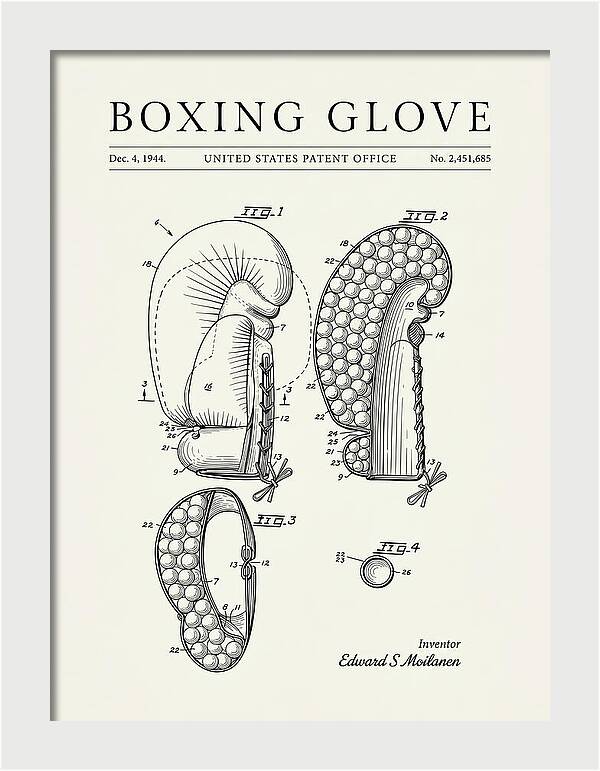 Boxing Glove Minimalist Patent Us2451685a