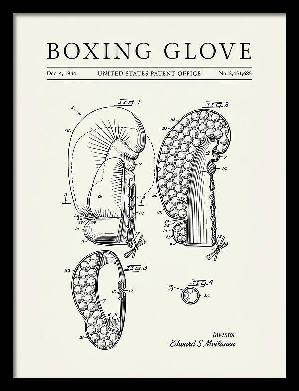 Boxing Glove Minimalist Patent Us2451685a