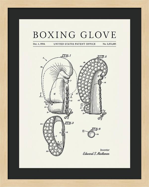 Boxing Glove Minimalist Patent Us2451685a
