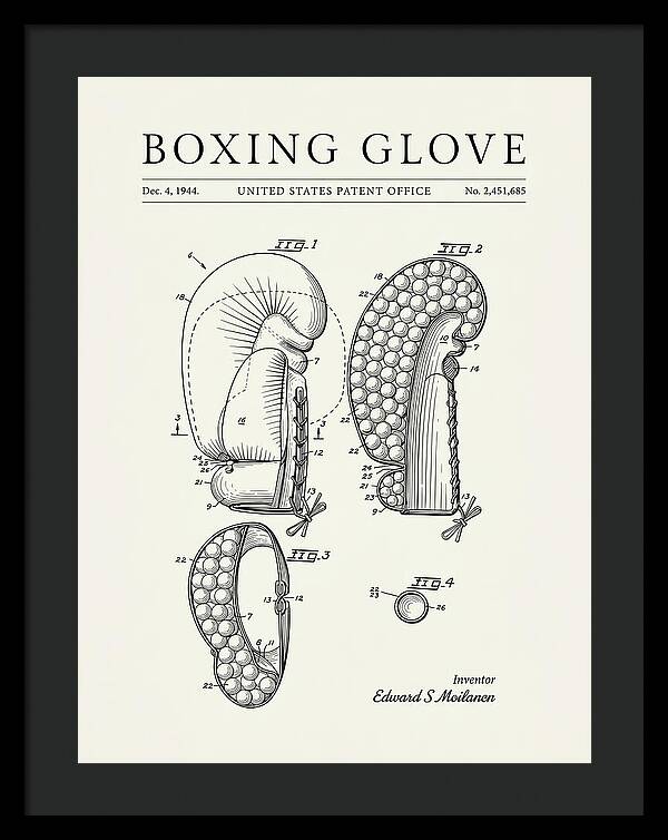 Boxing Glove Minimalist Patent Us2451685a