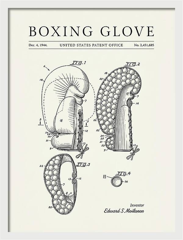 Boxing Glove Minimalist Patent Us2451685a