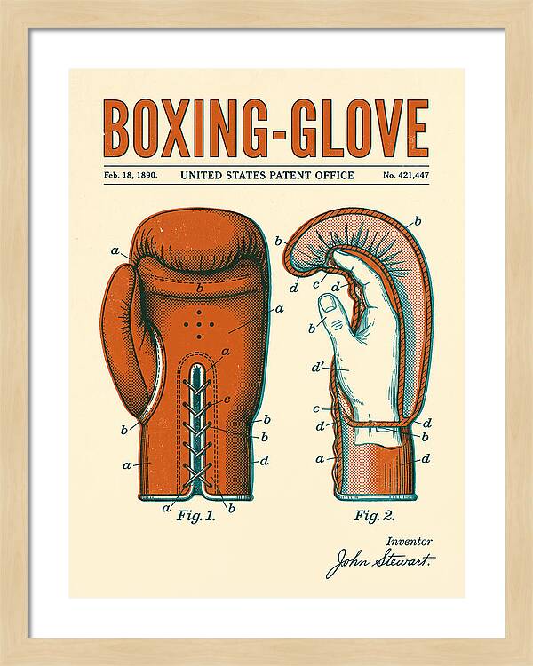 Boxing Glove Retro Patent Us421447a