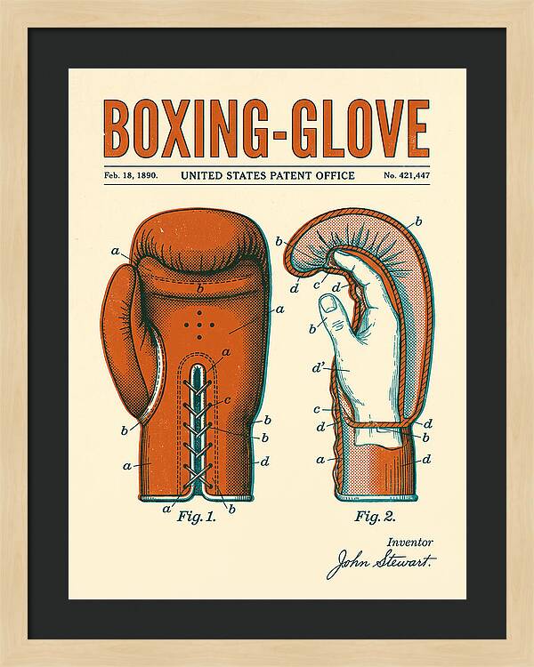 Boxing Glove Retro Patent Us421447a