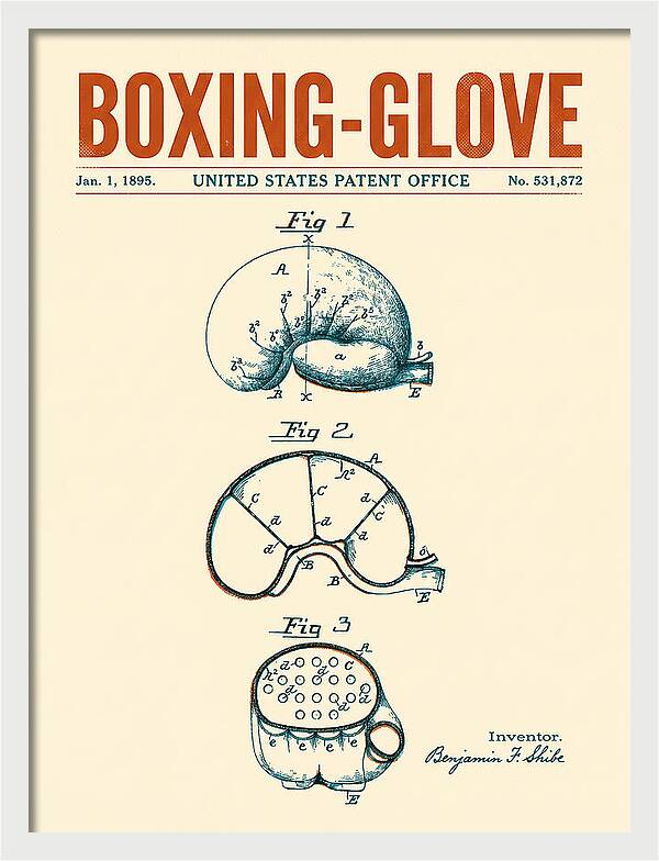 Boxing Glove Retro Patent Us531872a