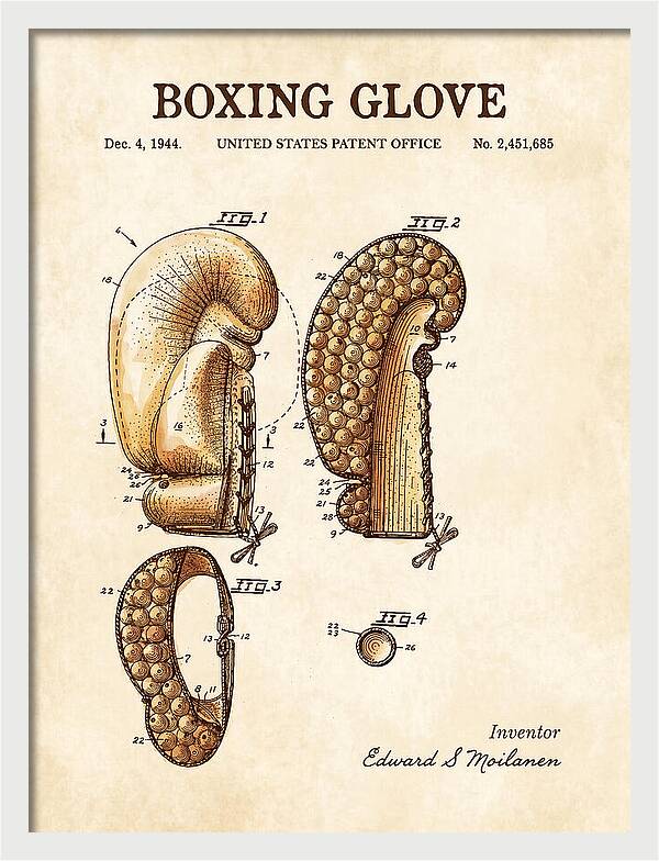 Boxing Glove Watercolor Patent Us2451685a