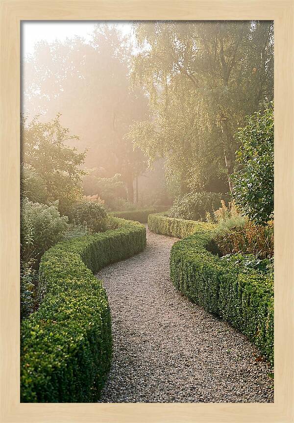 Boxwood Lined Garden Path