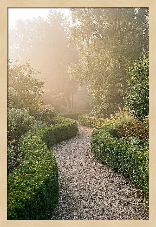 Boxwood Lined Garden Path