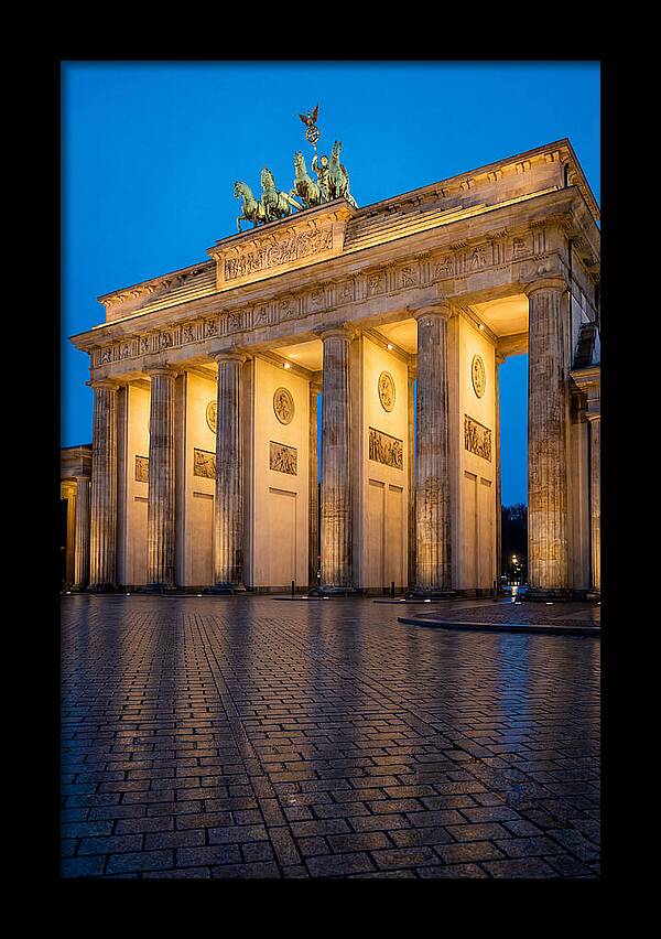 Brandenburg Gate Illuminated At Dusk