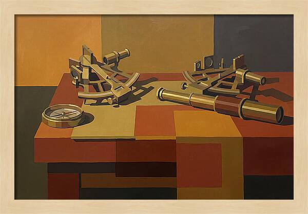 Brass Nautical Instruments Still Life