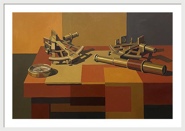 Brass Nautical Instruments Still Life
