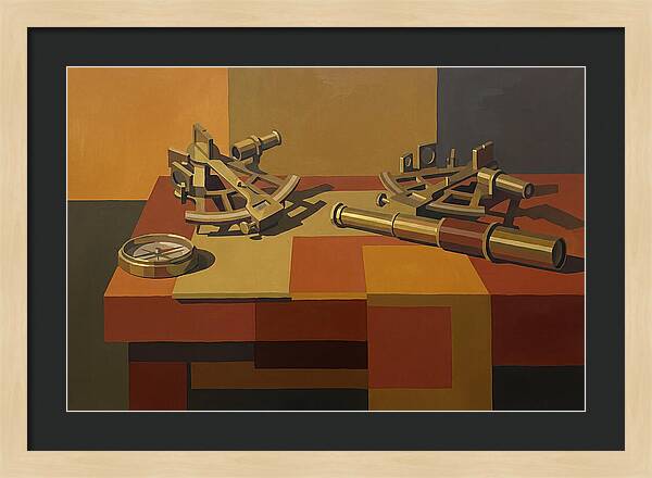 Brass Nautical Instruments Still Life
