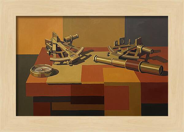 Brass Nautical Instruments Still Life