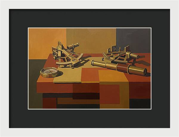Brass Nautical Instruments Still Life