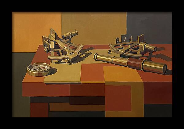 Brass Nautical Instruments Still Life