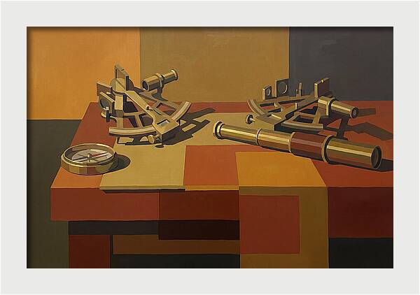 Brass Nautical Instruments Still Life
