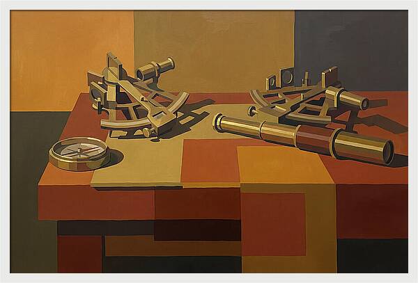 Brass Nautical Instruments Still Life