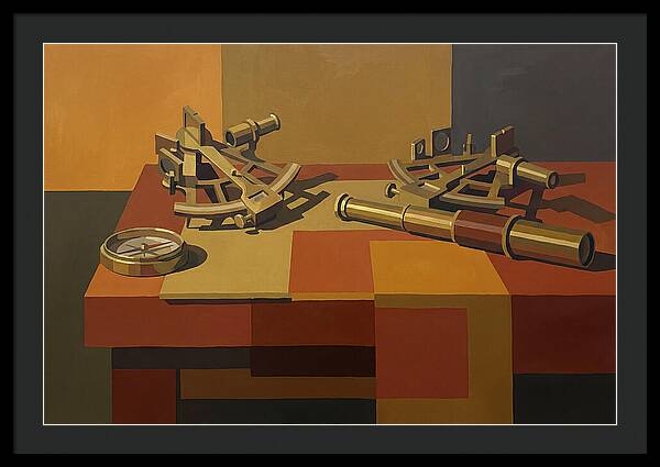 Brass Nautical Instruments Still Life