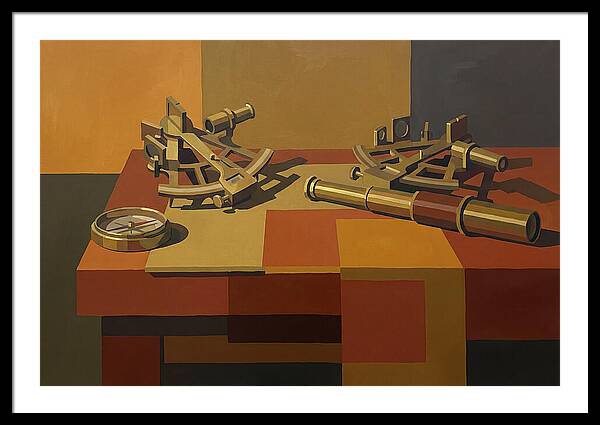 Brass Nautical Instruments Still Life