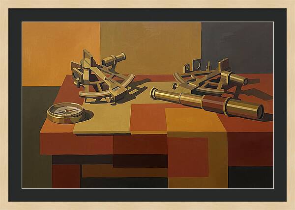 Brass Nautical Instruments Still Life