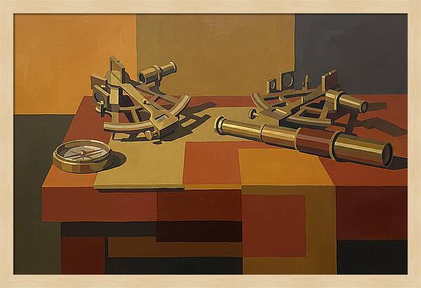 Brass Nautical Instruments Still Life