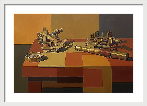 Brass Nautical Instruments Still Life