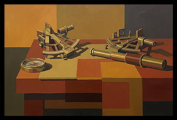 Brass Nautical Instruments Still Life