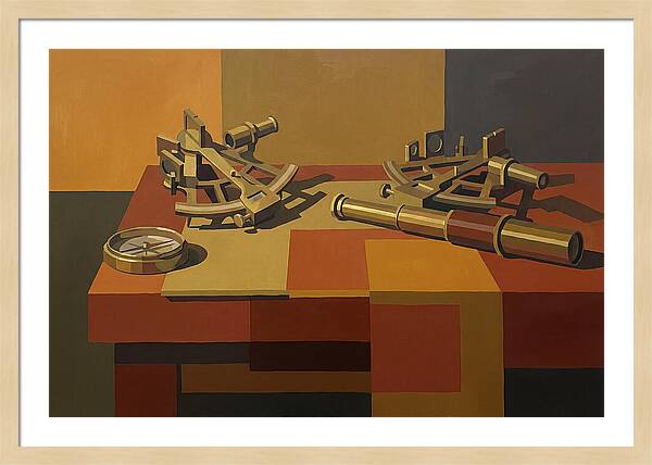 Brass Nautical Instruments Still Life