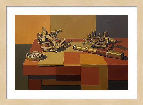 Brass Nautical Instruments Still Life