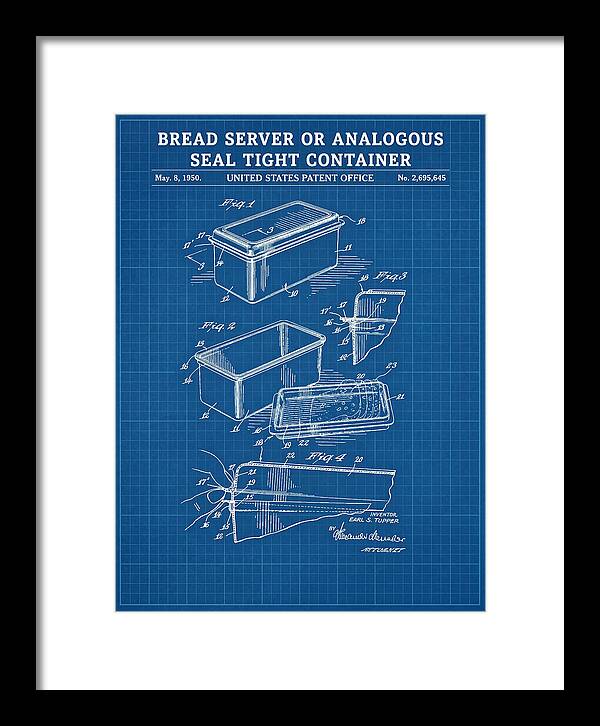 Bread Server Tupperware Container Blueprint Patent Us2695645a