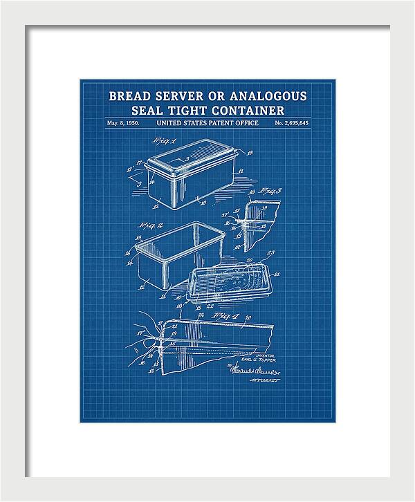 Bread Server Tupperware Container Blueprint Patent Us2695645a