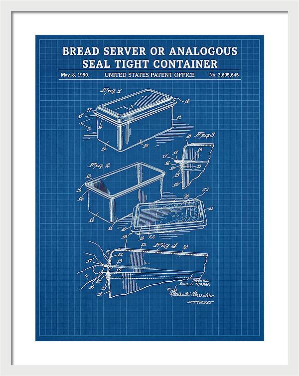 Bread Server Tupperware Container Blueprint Patent Us2695645a